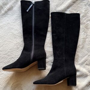 NEW ! L'AGENCE Black Suede Heeled Boots